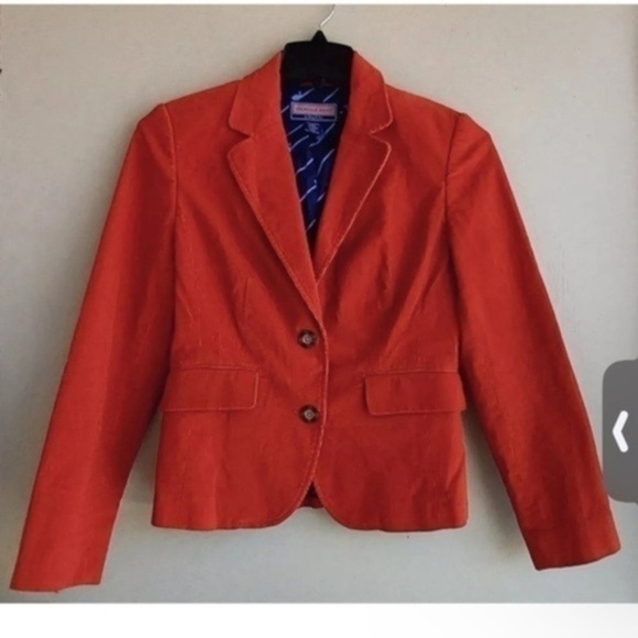 Vineyard Vines Jackets & Blazers - Vineyard Vines Orange Corduroy Cotton Blazer Jacket Women's Size 4